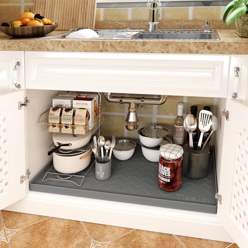 TigeJoy Under Sink Mats for Kitchen Waterproof 31" x 19", Cabinet Liner - Image 2
