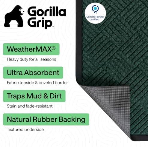 GORILLA GRIP WeatherMAX Door Mat, Indoor Outdoor Use - Image 2