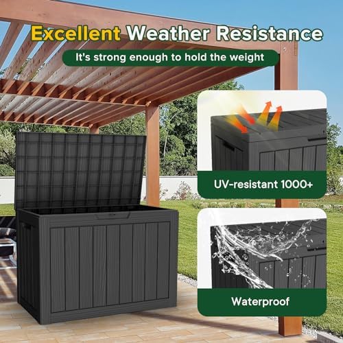 44 Gallon Outdoor Deck Box, Lockable Waterproof Outdoor Storage Boxes - Image 2