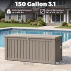 Outdoor Storage Box, 150 Gallon Waterproof Deck Box - Image 2