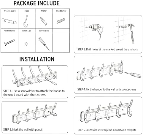 Dntorx 2Pack Wall Mounted Coat Rack - Image 6