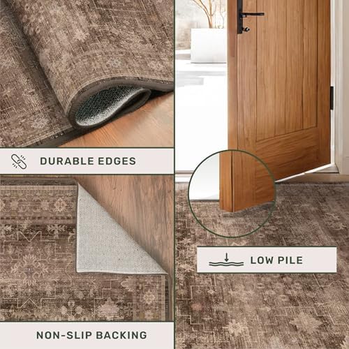 Brown Washable Long Runners for Hallways, 2x10 Wide Kitchen Runner Rug - Image 5