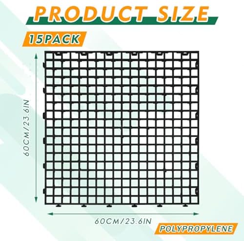 5 Pcs Ground Protection Mats, Interlocking Black 23.6 x 23.6 in - Image 2