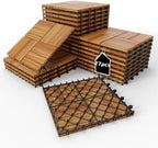 Solid Acacia Wood Interlocking Deck Tiles Snap Together Floor by KIPONURA