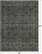 Dark Green Washable Entry Rug, 3x4 Rugs - Image 2
