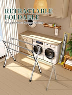 Folding Stainless Steel Laundry Drying Rack 79 Inches - Image 2