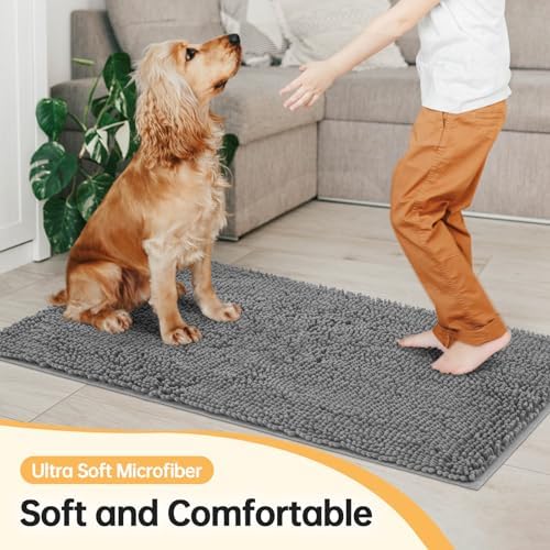 Absorbent Dog Door Mat for Muddy Paws, Trap Dirt Front Door Mat Indoor Entrance - Image 3