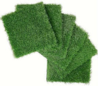 Interlocking Artificial Grass Tiles 36 sq. ft, Self-draining Faux Grass Rug by Unknown