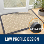 OLANLY Front Door Mat Outside 47x23, All-Season Absorbent Rubber Doormat - Image 4