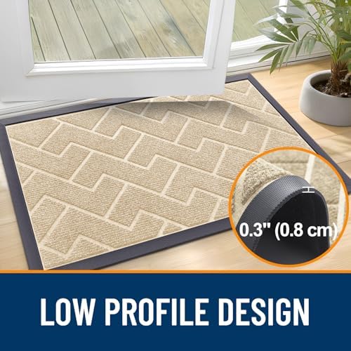 OLANLY Front Door Mat Outside 47x23, All-Season Absorbent Rubber Doormat - Image 4