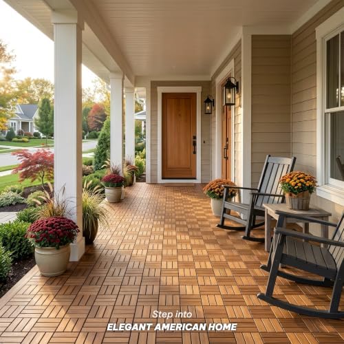VICTORY RELAX Natural Acacia 12x12 Interlocking Wood Deck Tiles - Image 4