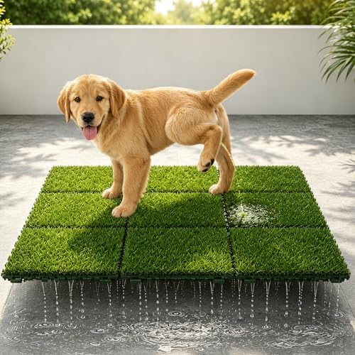 9Pack Fake Grass Turf Tiles 12"x12" Pet Turf - Image 2