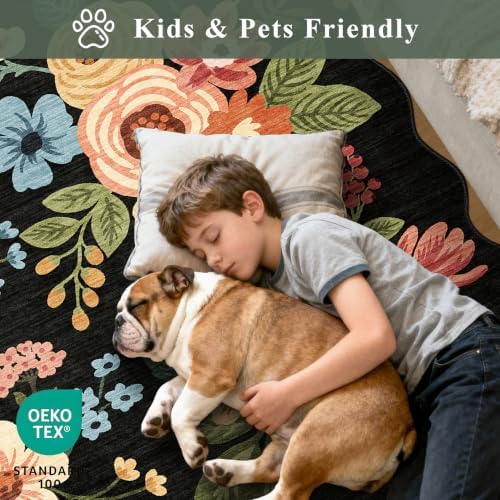 DUKINO 3x4 Rug, Non Slip Floral Washable Area Rug - Image 4