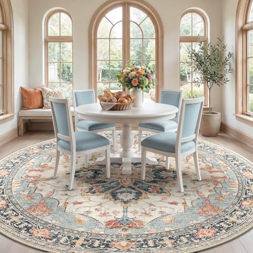 RELEANY Washable Area Rug, Round 8ft - Image 2