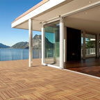 10Pcs Interlocking Deck Tiles, 12x12in Acacia Wood Flooring - Image 5