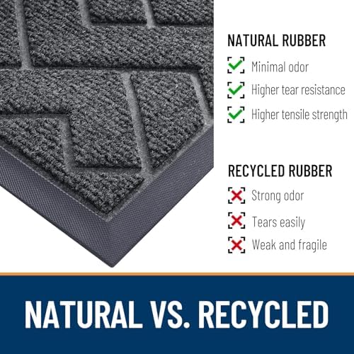 OLANLY Front Door Mat Outside 29.5x17, All-Season Absorbent Rubber Doormat - Image 5