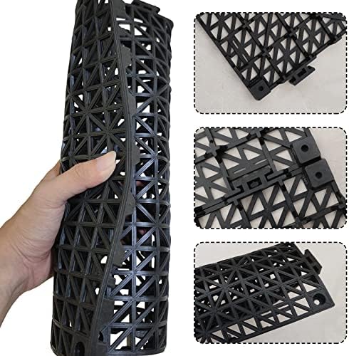12 Pack Modular Interlocking Cushion 11.6" x 11.6" Rubber Mat Floor Tile Mats - Image 4