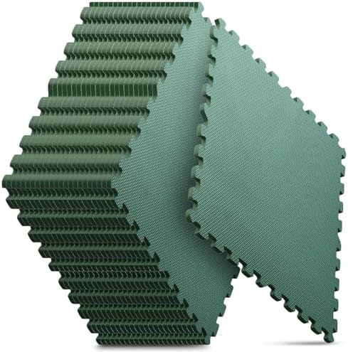 24 Pack 96 sqft Home Gym Mat, Puzzle Exercise Mat, EVA Interlocking Foam Floor by NazhuraGoodCompanionAtHome
