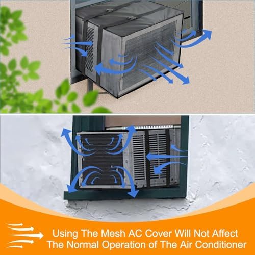 Demao Mesh Air Conditioner Cover, Bugs Rain Dirt Resistant Sturdy AC Covers - Image 4