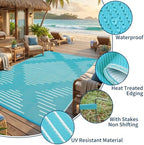 Garvee 6x9 Area Rugs Plastic Reversible Patio Rugs Outdoor Waterproof - Image 4