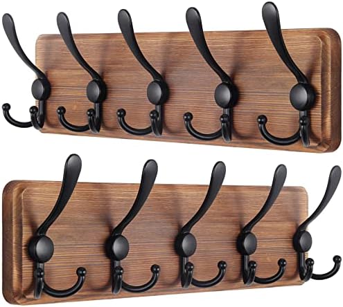 SKOLOO Rustic Wall Mounted Coat Rack: 16" Stud Spacing, Pine Real Wood Plank by SKOLOO