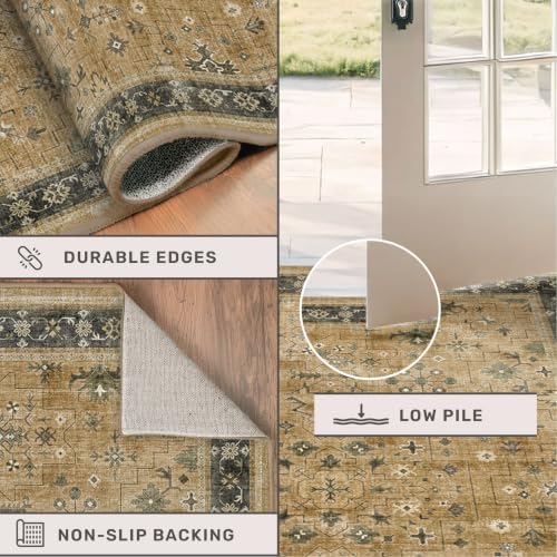 Rustic Brown and Charcoal Olive 7x9 Area Rug - Image 5