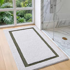 Color&Geometry White Bathroom Rugs 43x24, Extra Soft Absorbent Microfiber Bath - Image 2