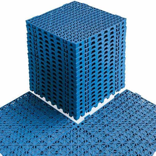 MAXWAVE 18 Pack 12" x 12" Modular Interlocking Floor Mats, Soft PVC Non-Slip by MAXWAVE