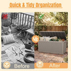 Outdoor Storage Box, 180 Gal Waterproof Resin Deck Box w/Support Rod - Image 5