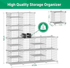 Wire Cube Storage Organizer, 12 Cubes Converted into 14 Cubes, Sturdy Metal - Image 4