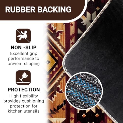 Southwest Native American Indian Kitchen Rugs Set of 2 - Image 4