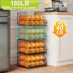 4 Pack XXL Stackable Wire Storage Basket, Extra Large Capacity Pantry Organizer - Image 3