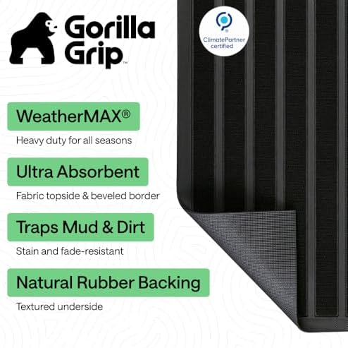 GORILLA GRIP WeatherMAX Door Mat, Indoor Outdoor Use - Image 2
