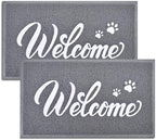 T.HENV Welcome Mat Outdoor, 2 Pack 32x20 Waterproof All-Season Front Door Mat by T.HENV
