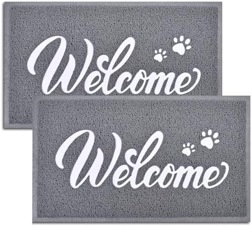 T.HENV Welcome Mat Outdoor, 2 Pack 32x20 Waterproof All-Season Front Door Mat by T.HENV