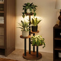 Bamworld Plant Stand with Grow Lights Corner Plant Stand 4 Tier by Bamworld