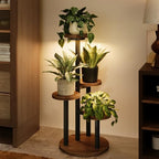 Bamworld Plant Stand with Grow Lights Corner Plant Stand 4 Tier by Bamworld