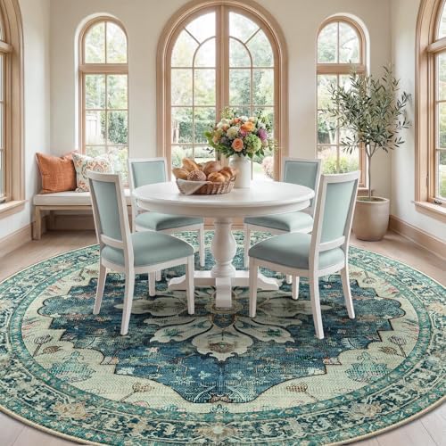 RELEANY Washable Area Rug, Round 8ft - Image 2