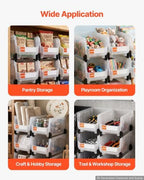 VEVOR Plastic Stackable Storage Bins, 14.8 x 8.5 x 7.1 inch, Plastic Containers - Image 3