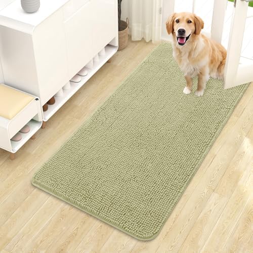 OLANLY Dog Door Mat for Muddy Paws 44x24, Super Absorbent Chenille Mud Mat by OLANLY