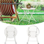 TeoKJ Folding Small Outdoor Side Table, Anti Rust Patio Metal Table - Image 6