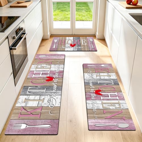 Kitchen Rugs Set 3 Piece, Non Slip Kitchen Mat by Elevateyourspacewithstorageoptions