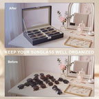 8 Slots Sunglass Organizer, PU Leather Eyewear Display Tray - Image 4