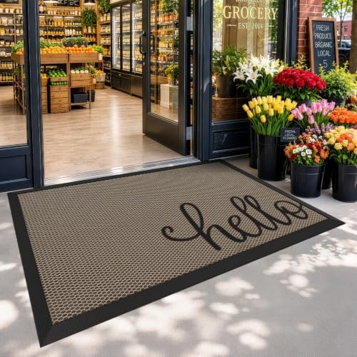 LUMI Outside Welcome Door Mat 32x47, Non-Slip Durable Rubber Easy Clean - Image 4