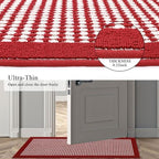 Ileading Hallway Runner Rug 2x10ft Red Kitchen Floor Mat Modern Geometric Non - Image 6