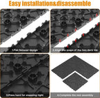 44 Pack Stone Texture Interlocking Patio Deck Tiles 12"x12" DIY Snap Together - Image 4