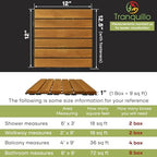 Acacia Wood Interlocking Deck Tiles, Waterproof Patio Tiles - Image 4