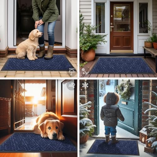Smiry Front Door Mat Outside Entrance, Low Profile Rubber Doormat - Image 6