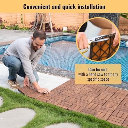 Interlocking Deck Tiles 10pcs Plastic Modular Pattern Floor Tiles - Image 5