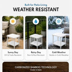 PASAMIC Outdoor Side Table, 2-Tier Square Patio Table - Image 5